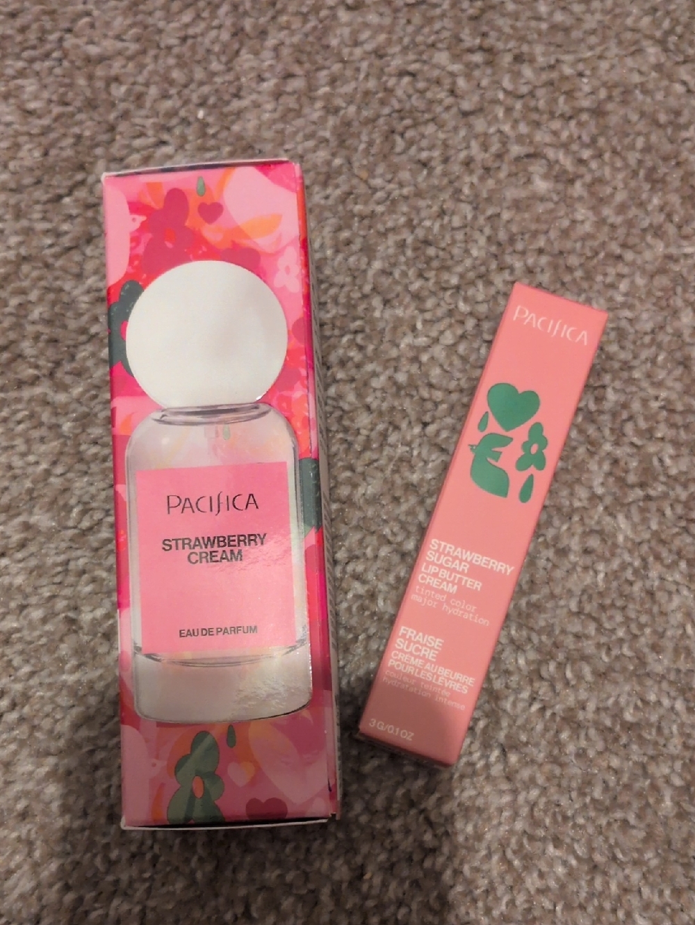 Pacifica Strawberry Cream 1oz EDP & Lip Butter Set